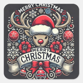 Élégant Stickers de Noël Reindeer