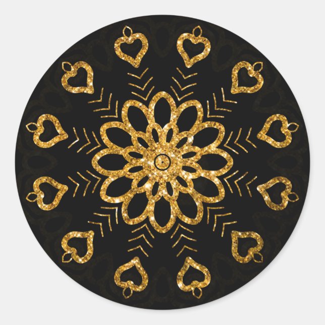 Élégant Stickers Mandala Floral Snowflake (Devant)