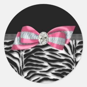 Élégant Stickers Zèbre Rose