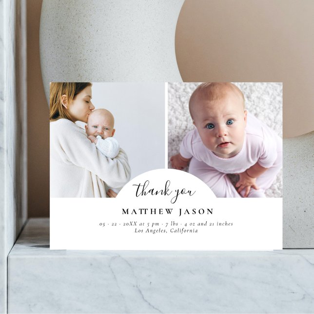 Elegant stilvoll 2 Foto Collage Danke Baby (Von Creator hochgeladen)