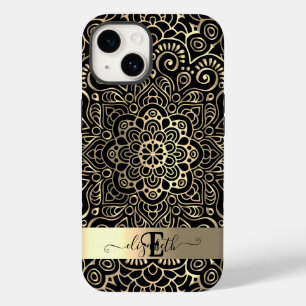 Elegant Stilvoll Black Gold Mandala Case-Mate iPhone 14 Hülle