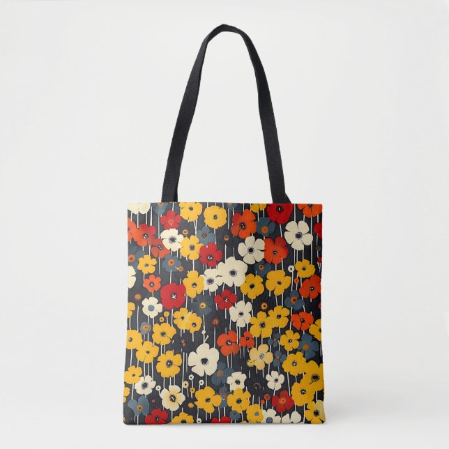 Elegant Stilvoll Boho farbenfroh Botanisch-floral Tasche (Vorderseite)