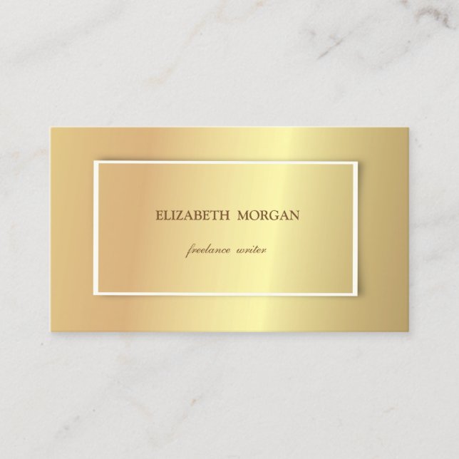 Elegant stilvoll Einfach, Minimalistisch, Gold Visitenkarte (Vorderseite)