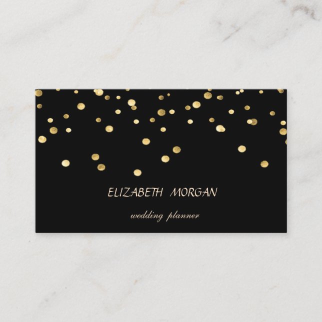 Elegant stilvoll Einfach, Schwarz Imitate Gold Con Visitenkarte (Vorderseite)