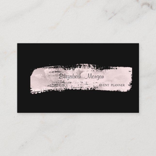 Elegant stilvoll Einfach, Schwarz, Paint Stroke Visitenkarte (Vorderseite)