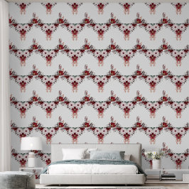 Elegant stilvoll floral rot pink weiß tapete