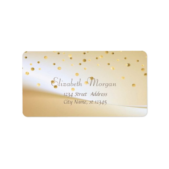 Elegant stilvoll ,Fux Gold Foil Confetti Adressaufkleber (Vorne)