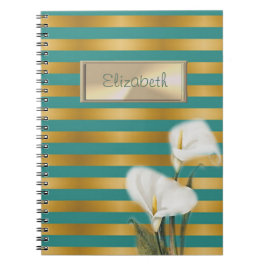 Elegant Stilvoll gestreift, Calla Lily, Personalis Notizblock