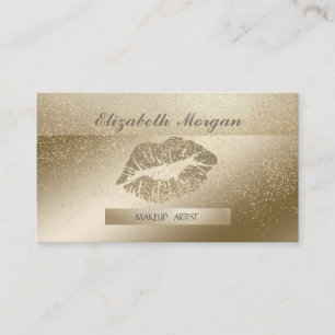 Elegant stilvoll,gestreift,Glitter-Lippen Gold Kon Visitenkarte
