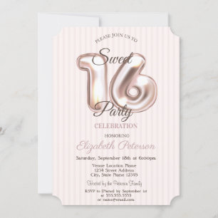 Elegant Stilvoll gestreift Sweet 16 Einladung