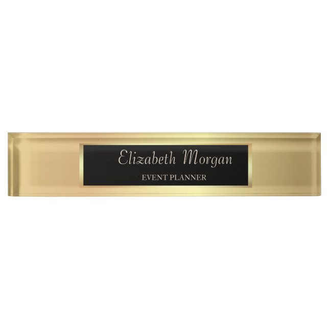 Elegant Stilvoll Gold Namensplakette (Vorderseite)