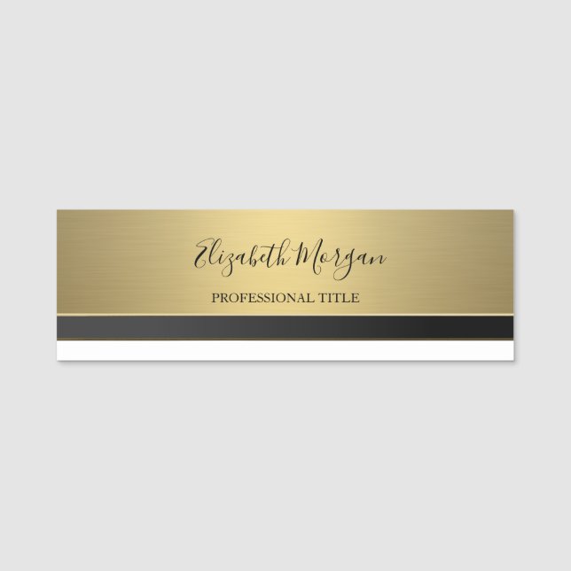 Elegant Stilvoll Gold Namensschild (Vorderseite)