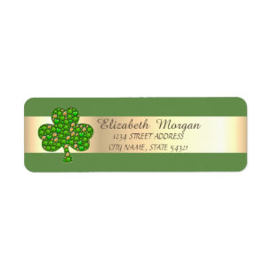 Elegant Stilvoll, grün , Kleeblatt-Adresse