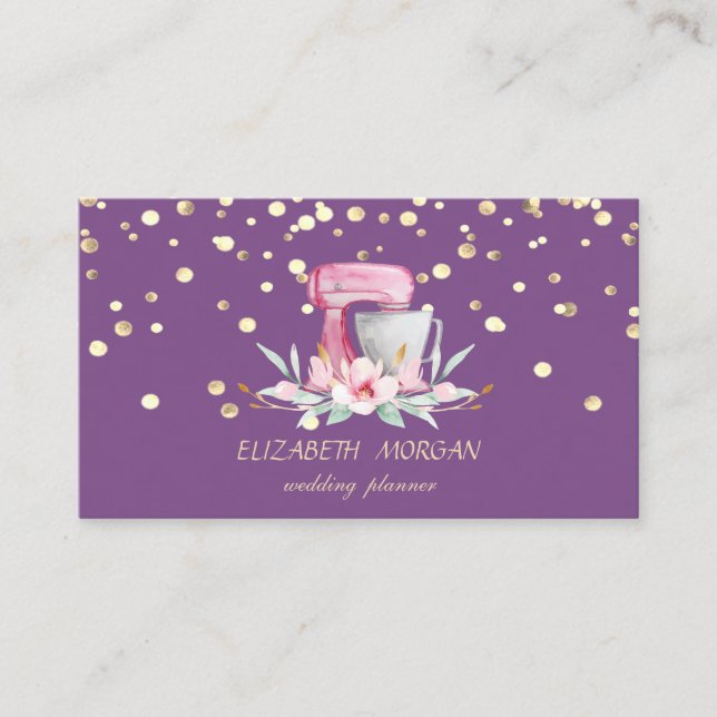 Elegant stilvoll, Imitate Gold Confetti, Mixer Visitenkarte (Vorderseite)