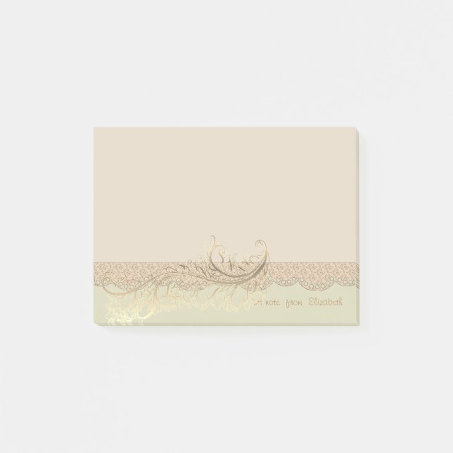 Elegant stilvoll,Imitate Gold Feather personalisie Post-it Klebezettel (Vorderseite)