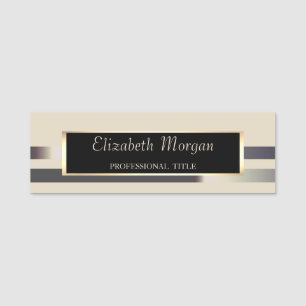Elegant Stilvoll modern, gestreift, Rahmen, Glitze Namensschild
