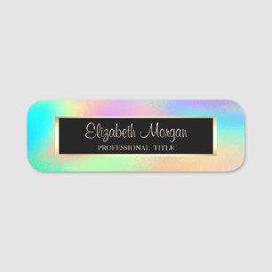Elegant stilvoll modern, Rahmen, Regenbogen-Hologr Namensschild