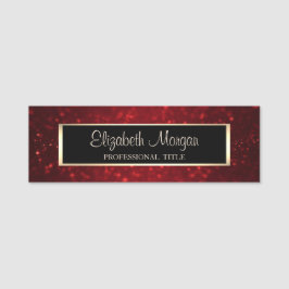 Elegant Stilvoll modern, Rahmen, Rot Glitzer Bokeh Namensschild