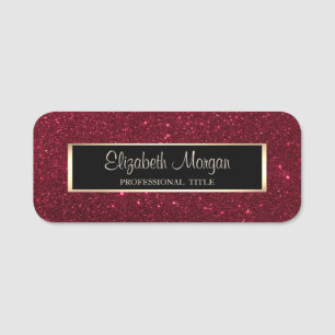 Elegant stilvoll modern, Rahmen, roter Glitter Namensschild