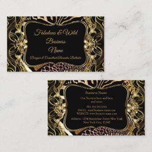 Elegant stilvoll Modernes Gold Schwarzes Wildtier Visitenkarte