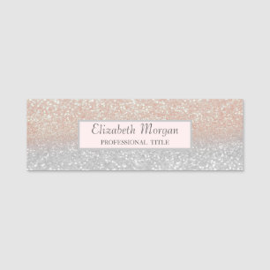 Elegant Stilvoll, Rahmen, Glitzer Bokeh Ombre Namensschild