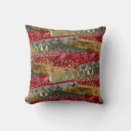 Elegant Stilvoll Red Green Glittery Gold Weihnacht Kissen