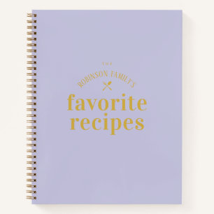 Elegant Stilvoll Retro Lilac Leere Rezept Notizbuch