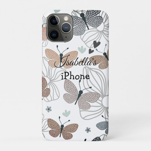 Elegant stilvoll Schmetterlinge Personalisiert Case-Mate iPhone Hülle (Rückseite)