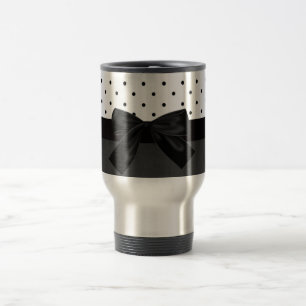 Elegant stilvoll schwarz, weiße Tupfen - schwarze  Reisebecher