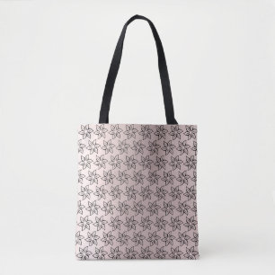 Elegant Stilvoll Shiny Chic Black & Lila Blume Tasche