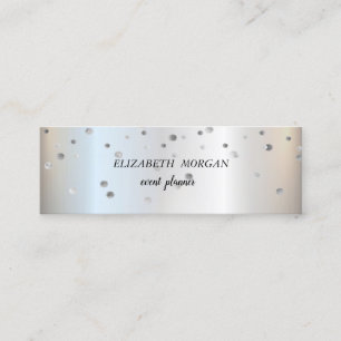 Elegant Stilvoll Trendy, Silver Confetti Mini Visitenkarte