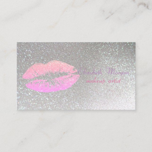 Elegant stilvoll und professionell - Glittery Lip Visitenkarte (Vorderseite)