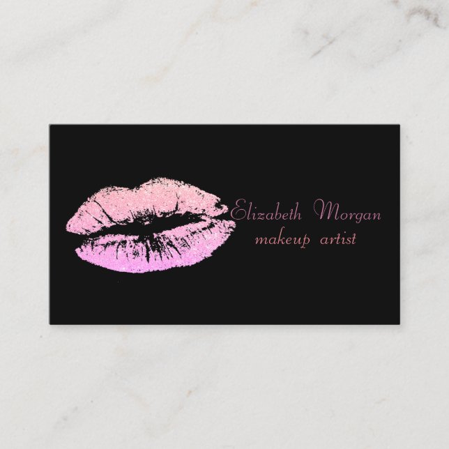 Elegant stilvoll und professionell - Glittery Lip Visitenkarte (Vorderseite)