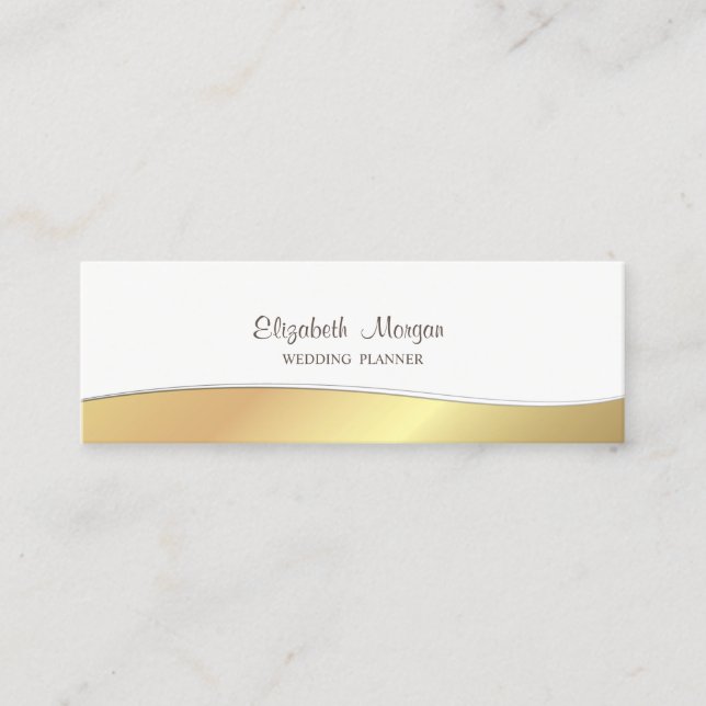 Elegant stilvoll und raffiniert,Imitate Gold Mini Visitenkarte (Vorderseite)