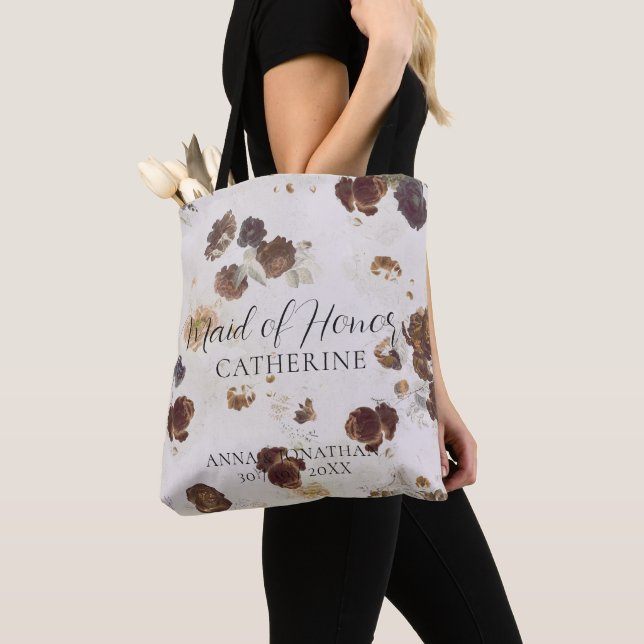 Elegant Stilvolle Beige Rose Blumenzilaterhochzeit Tasche (Von Nahem)