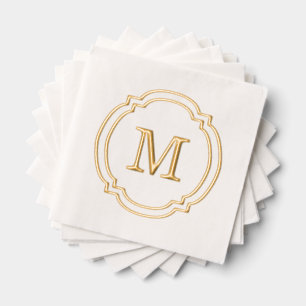 Elegant Stilvolle Familienname Monogram Servietten Mit Folie