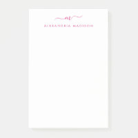 Elegant Stilvolle Girly Script Monogram Magenta Pi