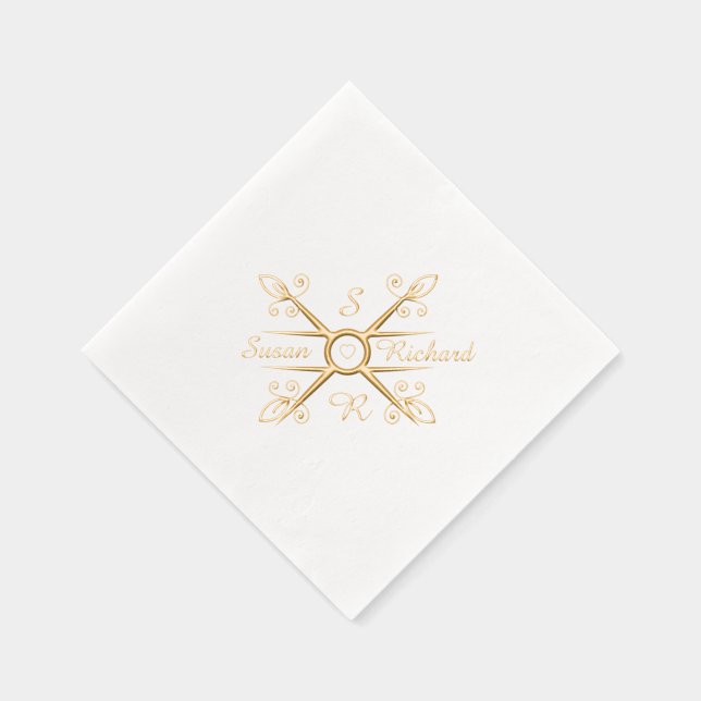 Elegant Stilvolle Hochzeit Servietten Mit Folie (Rechts)