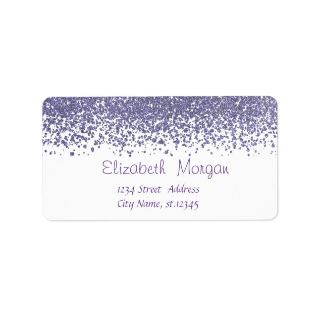 Elegant Stilvolle Lila Diamonds Adressaufkleber (Vorne)
