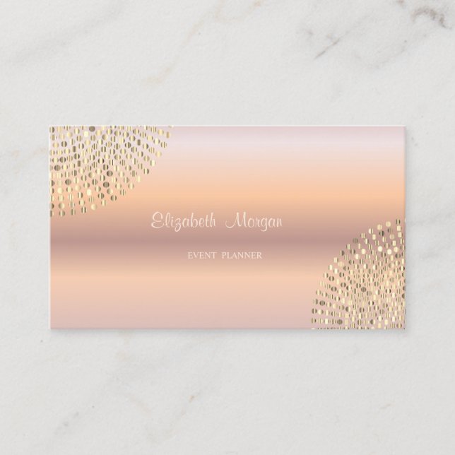 Elegant Stilvolle Moderne Rose Gold Einfach,Punkte Visitenkarte (Vorderseite)