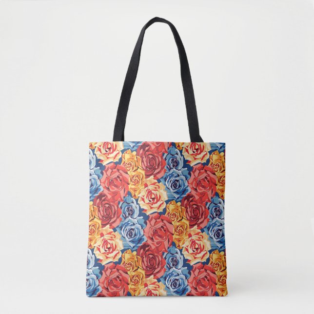 Elegant Stilvolle Niedliche Lila botanische Rose Tasche (Vorderseite)