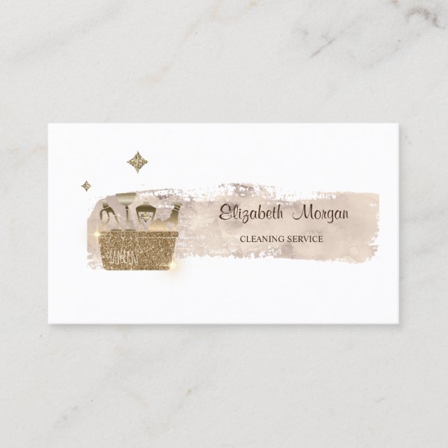 Elegant Stilvolle Paint Stroke Gold Glitzer Reinig Visitenkarte (Vorderseite)