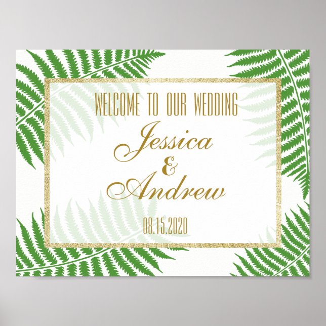 Elegant stilvoller Bracken Wedding Willkommen Poster (Vorne)