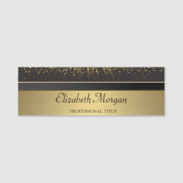 Elegant Stilvolles Chic Gold, Confetti Namensschild