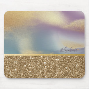 Elegant stilvolles goldenes Glitter Farbige Mousepad