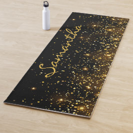 Elegant Stilvolles Schwarzer Glitzer Monogramm Yogamatte