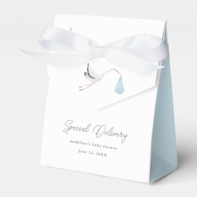 Elegant Stork Baby Shower Geschenkschachtel (Vorderseite)