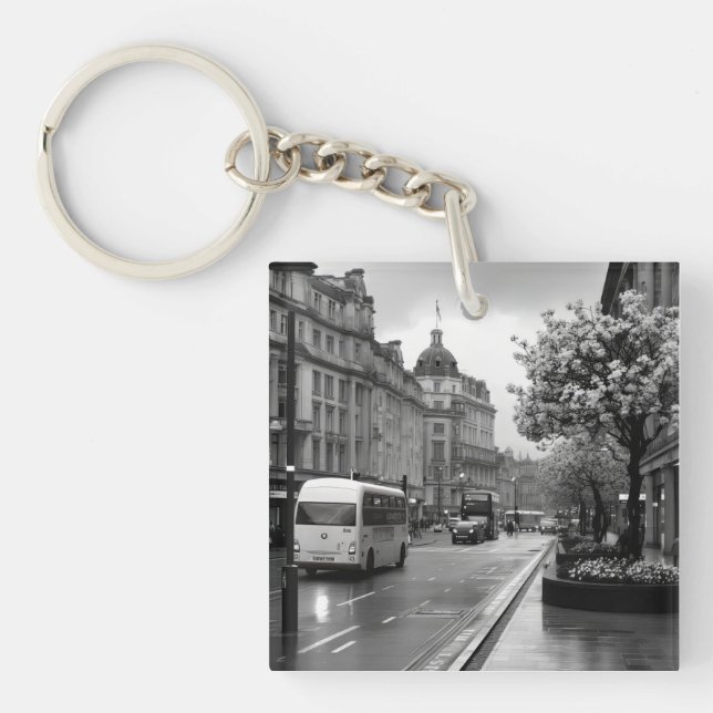 Elegant Street View Schlüsselanhänger (Vorderseite)