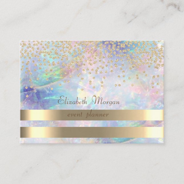 Elegant, Streifen, Diamanten, Opal Visitenkarte (Vorderseite)