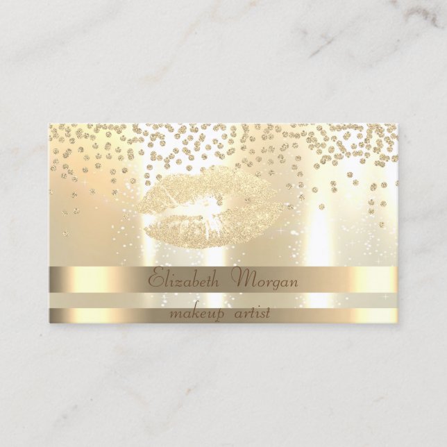 Elegant,Streifen,hell,Diamant-Glitterie-Lippe Visitenkarte (Vorderseite)